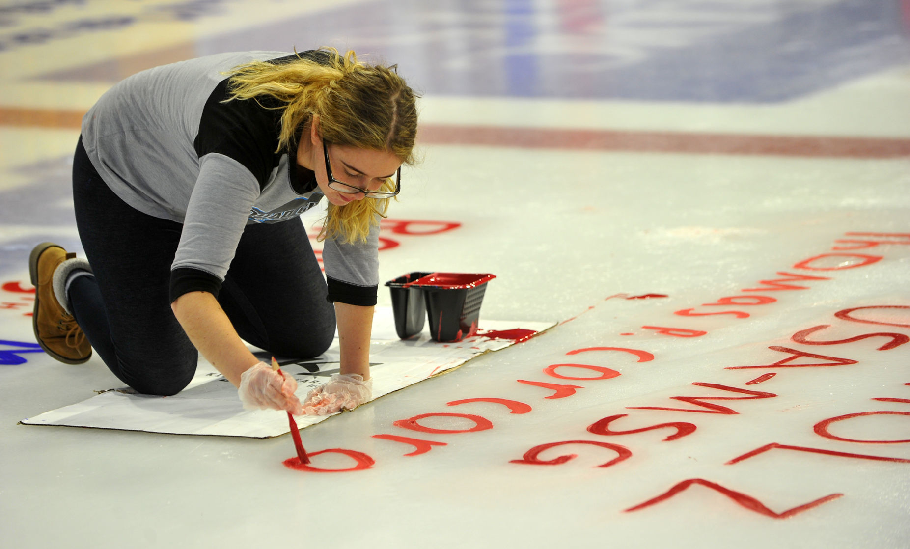 Salute To Military ice painting at the TaxSlayer Center